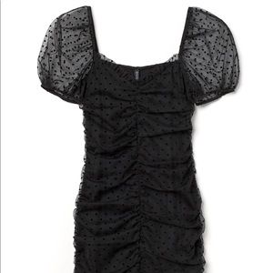 NWT H&M Black Gathered Dress